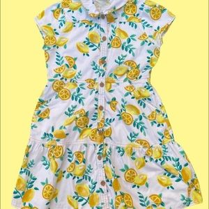 Girls button up lemon dress 🍋